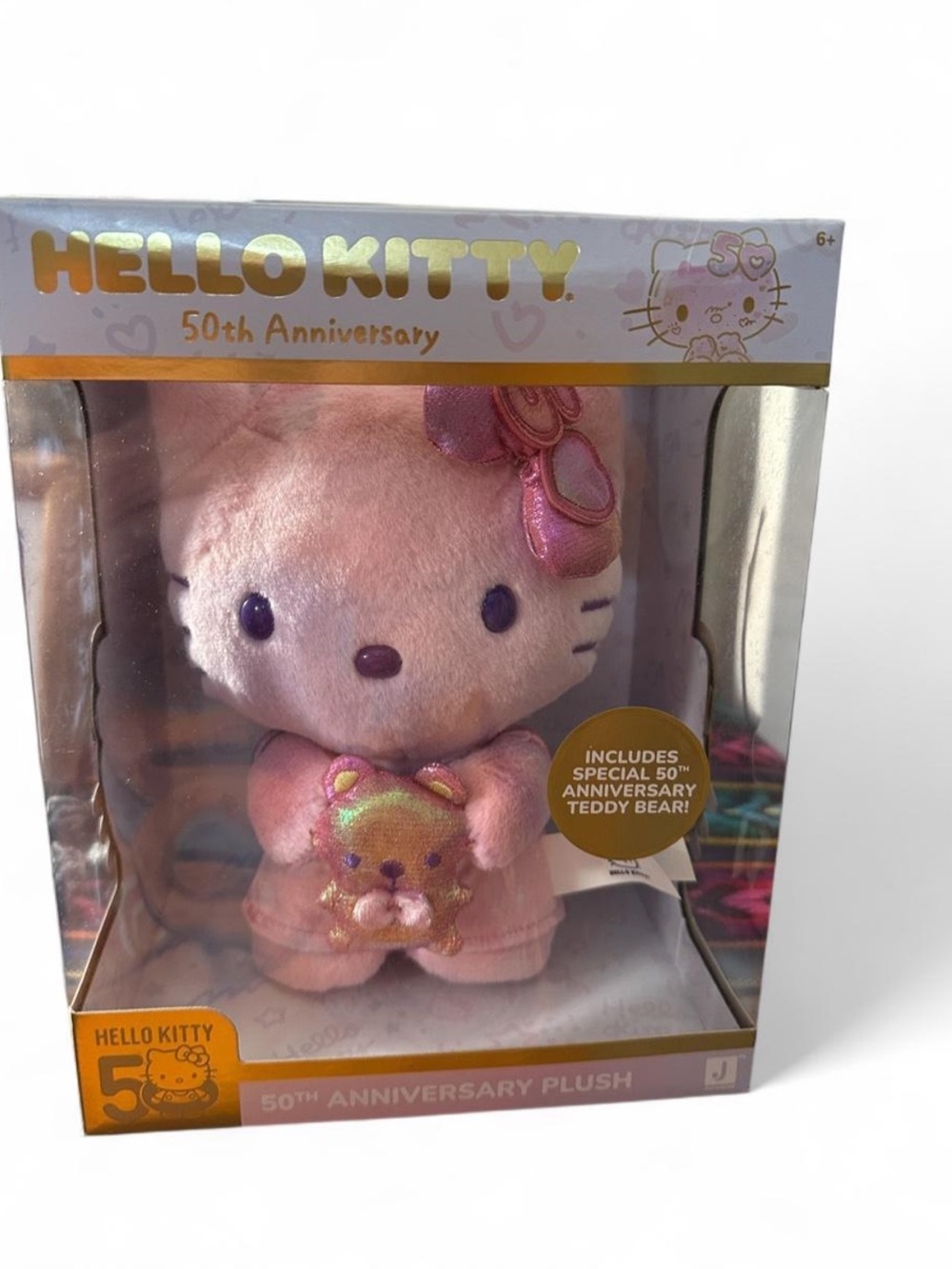 Hello Kitty Pink Iridescent Bow 50th Anniversary Plush